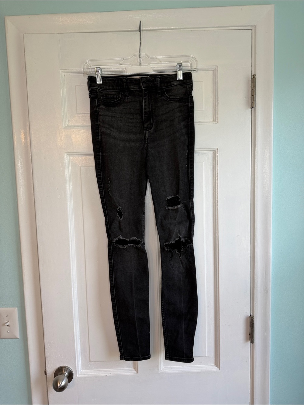 Hollister Black Distressed Skinny Jeans